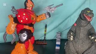 Godzilla vs RANGER stop motion  de godzilla