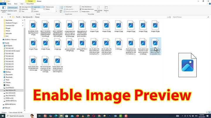 Image preview not showing in windows 10