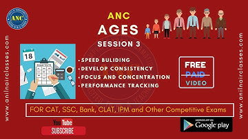 Ages session-3| Anil Nair classes | Aptitude | Shortcut concepts