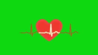 Heart Beat ECG Line Animation Green Screen | Medical Heart Pulse Effect #greenscreen #heart #vfx screenshot 1