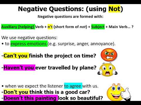 Grade 8 English Module 7 Negative Questions