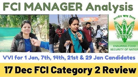 FCI Exam analysis 2022 | FCI Category 2 review Manager | FCI Manager Analysis live