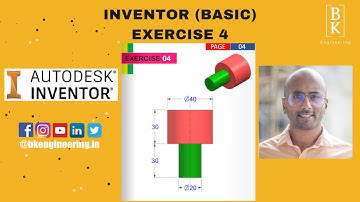 Inventor Basic Exercise 4 | Mechanical Engineering | CAD | For Beginners | BK Engineering
