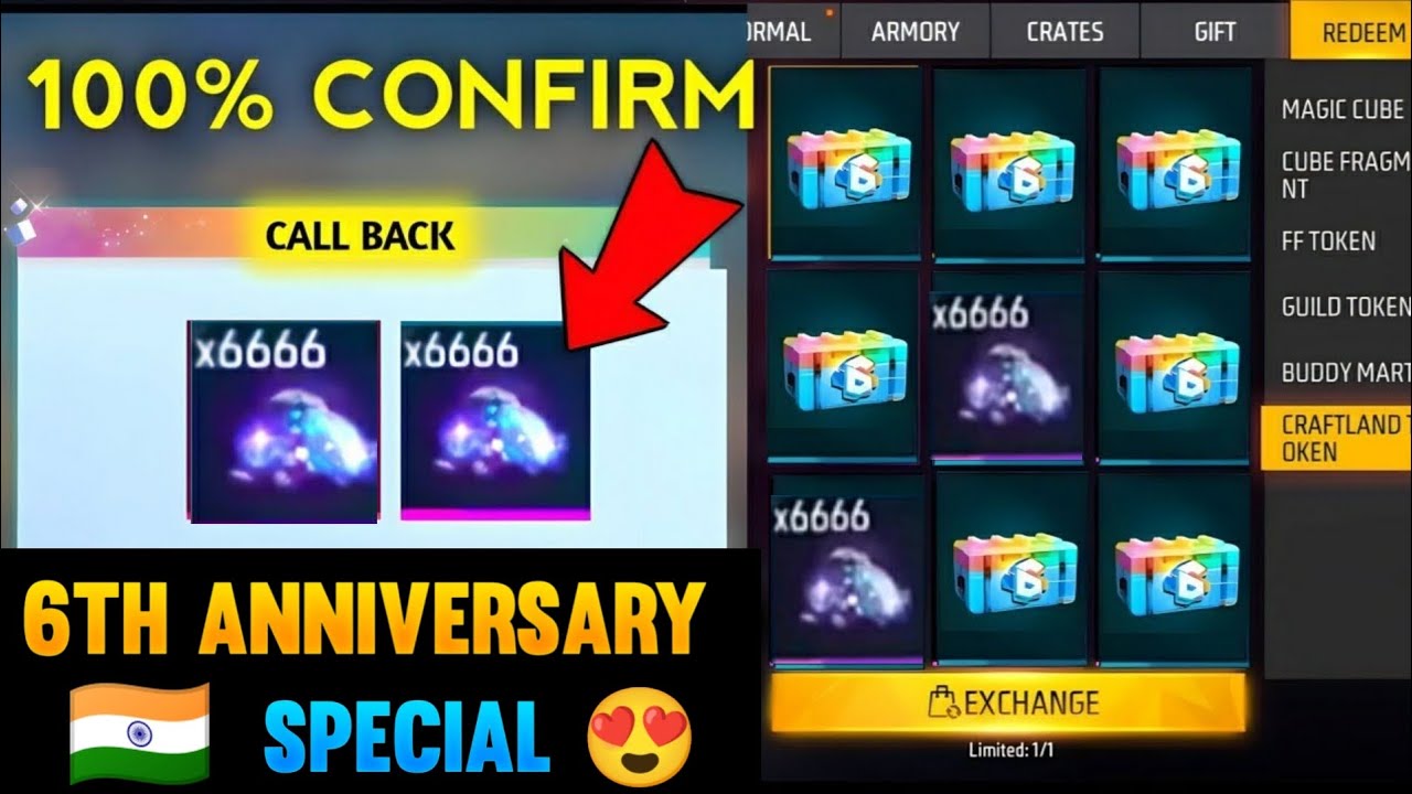 6666 DIAMONDS CALL BACK EVENT 😍 FREEFIRE 6TH ANNIVERSARY FREEFIRE NEW CALL BACK EVENT