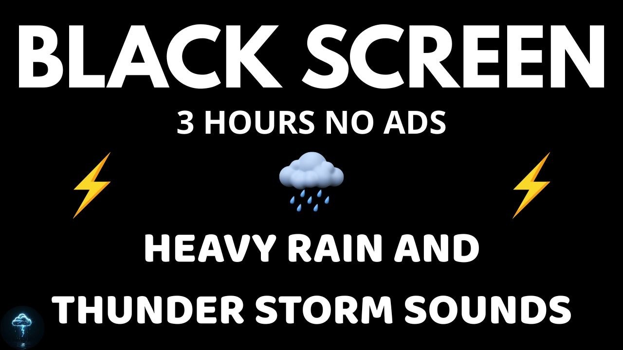 🔴 Heavy Rain and Thunder Sounds for Sleeping - Black Screen | Defeat Insomnia in 3 Minutes 💤