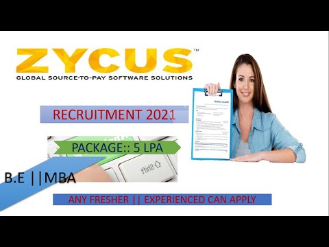 Zycus Recruitment 2021 | salary 4.5 LPA | fresher | zycus latest job