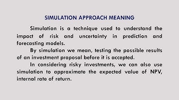 #Simulation Approach and Sensitivity Analysis Financial Management