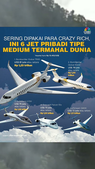 INILAH 6 JET PRIBADI TIPE MEDIUM TERMAHAL YG SERING DIPAKE CRAZY RICH #shorts