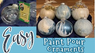 Easy Paint Pour Holiday Ornaments Using Chalk Based Paints