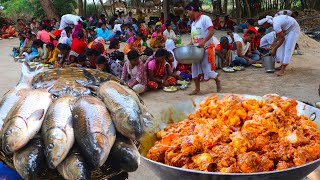 Sorshe Rui fish & Special Chicken Curry | village pond fresh ruhi fish recipe | villfood kitchen