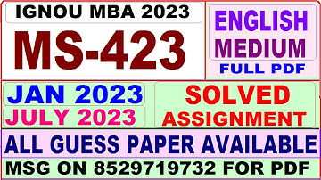 ms 423 solved assignment 2023 / ms 423 solved assignment 2022-23 / ignou ms 423 2023-24
