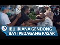 Gendong bayi presiden jokowi dan ibu iriana ajak pemred media blusukan ke pasar di kota medan