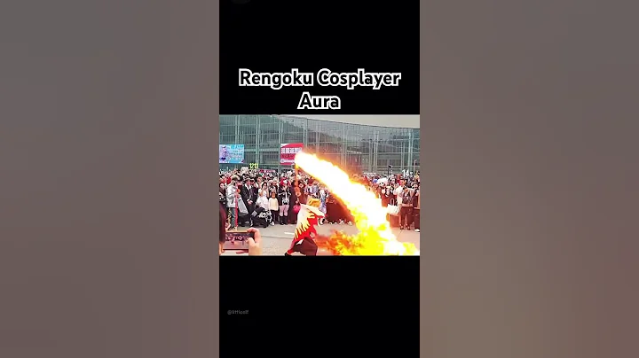 Rengoku cosplayer using flame breathing #rengoku #cosplayer #demonslayer #reallife