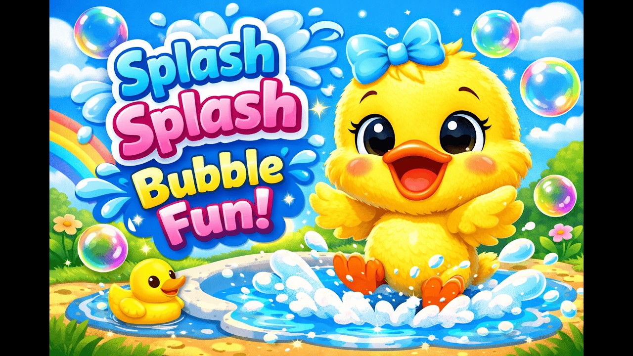 Splash Splash Bubble Fun 🐥 | Baby Duck Song for Toddlers | Nursery Rhymes 1-3 Years