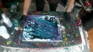 "SOLARFLARE" " by Adam Gilbert - LIVE splatter painting time-lapse