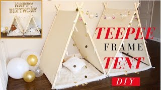 DIY TeePee Tent - A-Frame Tent | Slumber Party Ideas | SUPER EASY!