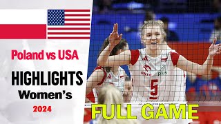 Poland vs USA FULL GAME (2-6-2024) Women's VNL 2024 | Volleyball nations league 2024