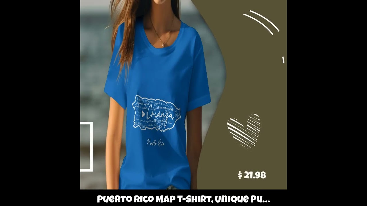 Puerto Rico Map T-Shirt, Unique Puerto Rico Design Tee, Puerto Rican Heritage Shirt, Island Cultu...