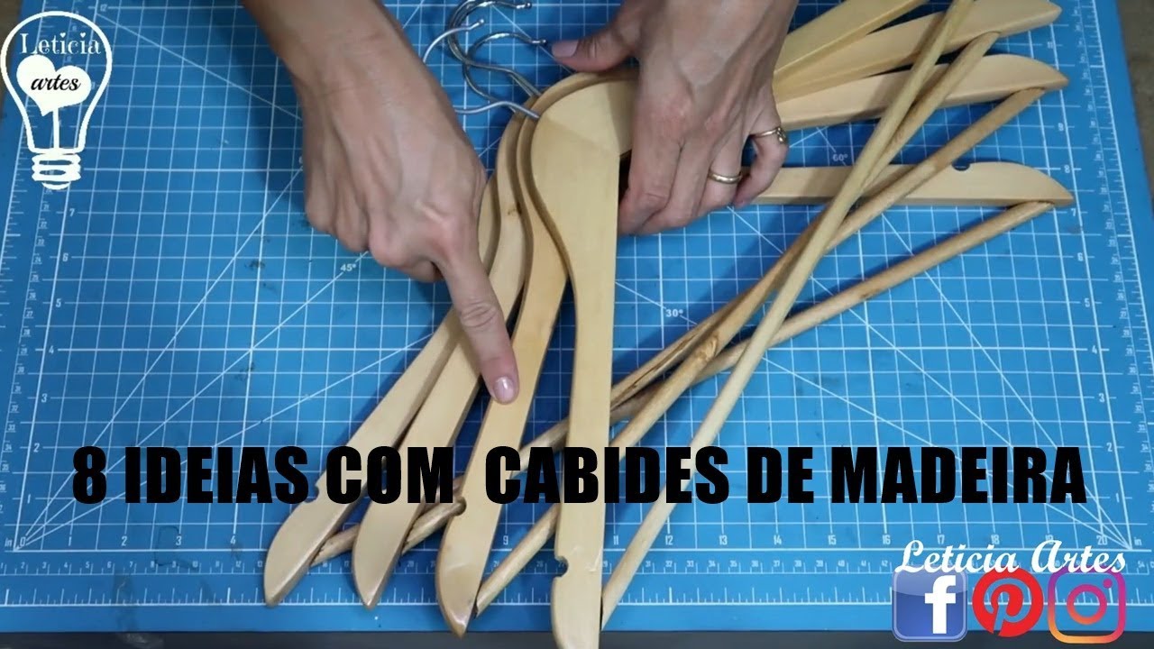 8 IDEIAS USANDO CABIDE DE MADEIRA (COMPILADO)