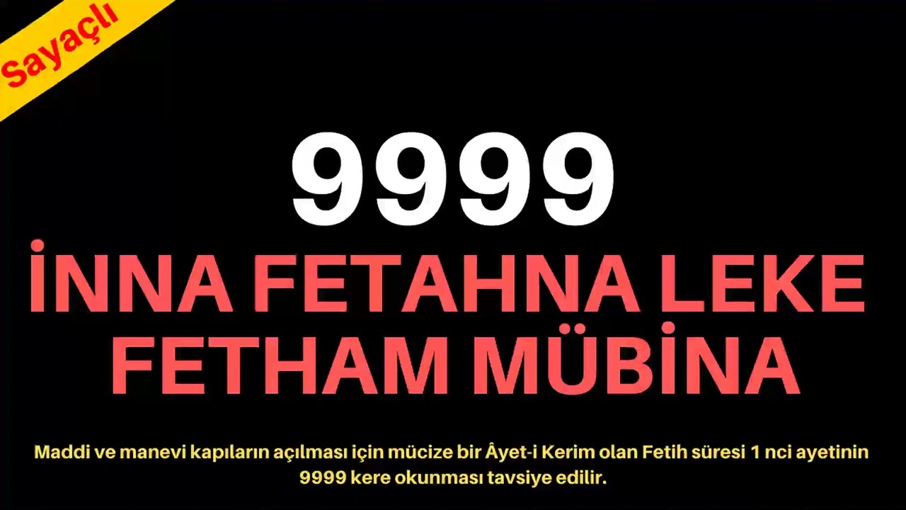 İNNA FETAHNA LEKE FETHAM MÜBİNA 9999  - İNNA FETEHNA LEKE FETHEN MÜBİNA 9999 ADET - İNNA FETAHNA