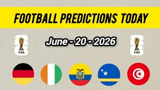 World Cup Football Predictions ⚽ Germany vs Ivory Coast, Ecuador vs Curacao, Tunisia vs Japan