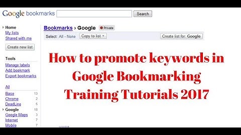 How to promote keywords in google Bookmarking Training Tutorials 2017 - Rakesh Tech Solutions