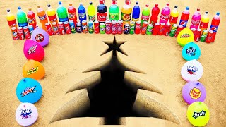 Big Toothpaste Eruption from Christmas Tree pit, Coca Cola, Sprite, Orbeez, Popular Sodas vs Mentos
