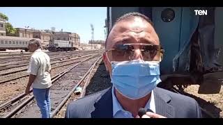 محافظ الإسكندرية يكشف تفاصيل حادث محطة مصر وتصادم جرار بقطار من الخلف