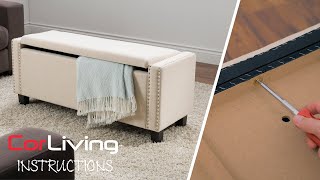 How To Emble Boston Storage Ottoman Corliving