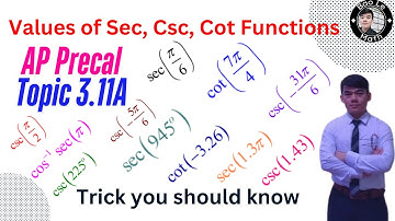 AP Precalculus | Topic 3.11A | Secant, Cosecant & Cotangent: Characteristics & Exact Values Explored