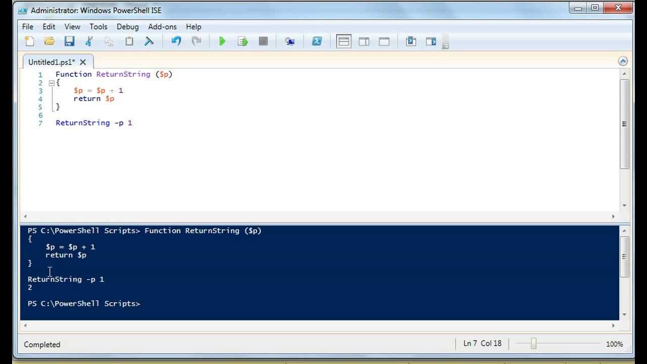 Powershell: How To Write A Function