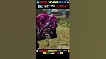 NOOB PRANK 🤡 RANDOM PLAYER CALL ME NOOB 1VS2 CUSTOME CHALLENGE ☠️#shorts #freefire