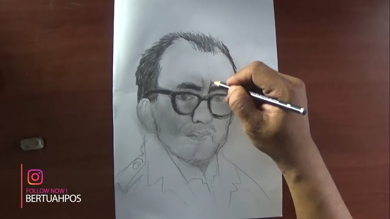 Sketsa Wajah Mohamad Roem Tokoh Sumpah Pemuda