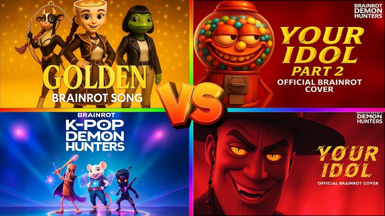 HUNTR/X - "GOLDEN" vs BABY BRAINROT vs DOG BRAINROT