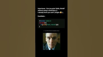 Hello World without semicolon #cprogramming #interview #memes #funny #cpp #coding #leetcode
