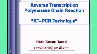 Rt-Pcr Technique Introduction - Part I