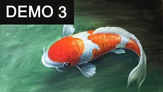 Paint koi fish with Acrylic on canvas Demo 3