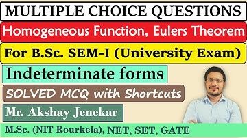 Solved MCQ on Homogeneous function | Euler