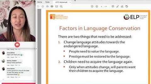 LDTC ELP Webinar #8 Fall 2020: Language Conservation and Funding