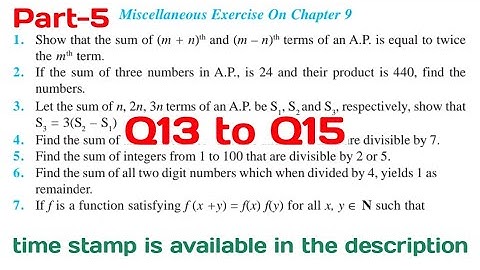 Chapter 9 Sequence and Series miscellaneous exercise class 11 maths Q13 to Q15