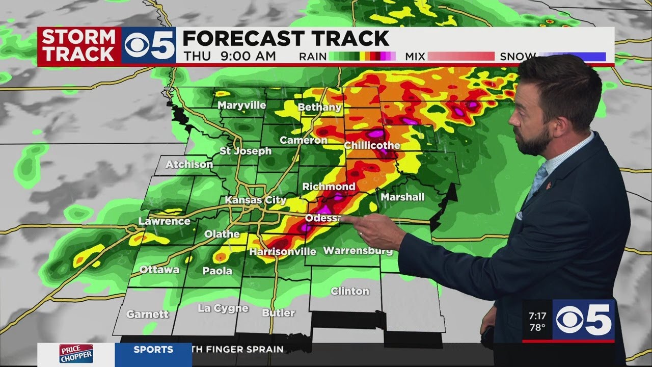 Heavy rainfall associated with 2 rounds of severe storms today - YouTube