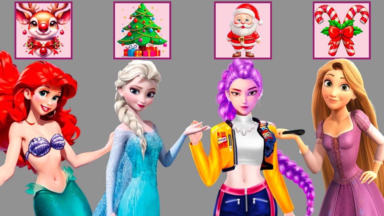 🎄 Эпическое сияние! Волшебное рождественское преображение | Эльза, Руми, Ариэль и Рапунцель!