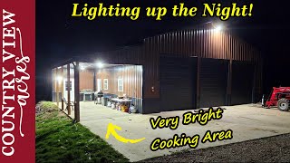 Turning Night into Day.  Installing Lights on the outside of the Workshop