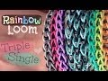 RAINBOW LOOM : Triple Single Bracelet - How To | SoCraftastic