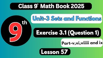 Exercise 3.1 Question 1 (v–ix) Unit 3: Sets and Functions Class 9 Math Lesson 57 New Syllabus 2025