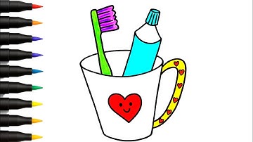 How to Draw Toothpaste & Toothbrush 🪥Cute & Easy Drawing Tutorial