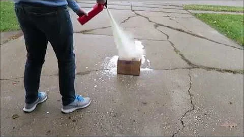 A comparison of 3 fire extinguishers (2 cans, one regular)