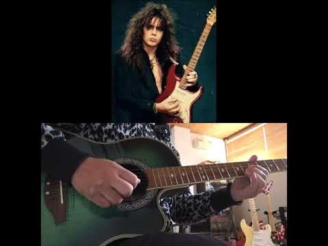 【音質修正前版2】Crying／YNGWIE J. MALMSTEEN 耳コピギター/20,000円中華イングヴェイモデルと1万円アコギで弾いてみました／guitar cover by ear