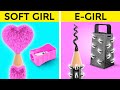 SOFT GIRL VS E-GIRL || Wednesday Diadopsi! Makeover Boneka Habis-Habisan ala 123 GO! CHALLENGE
