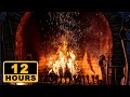 🔥 Real Fireplace Burning Video! ASMR 12 Hours! Burning Fireplace Crackling Fire Sounds (NO MUSIC)